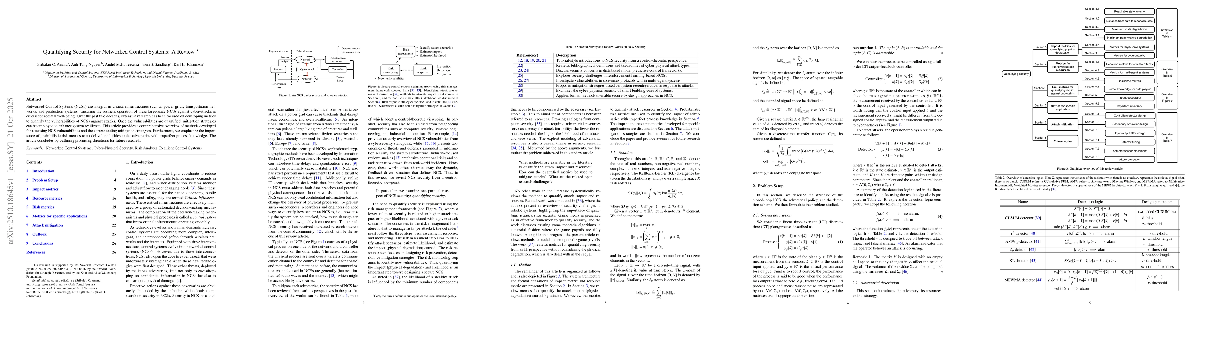 Thumbnail for Quantifying Security for Networked Control Systems: A Review