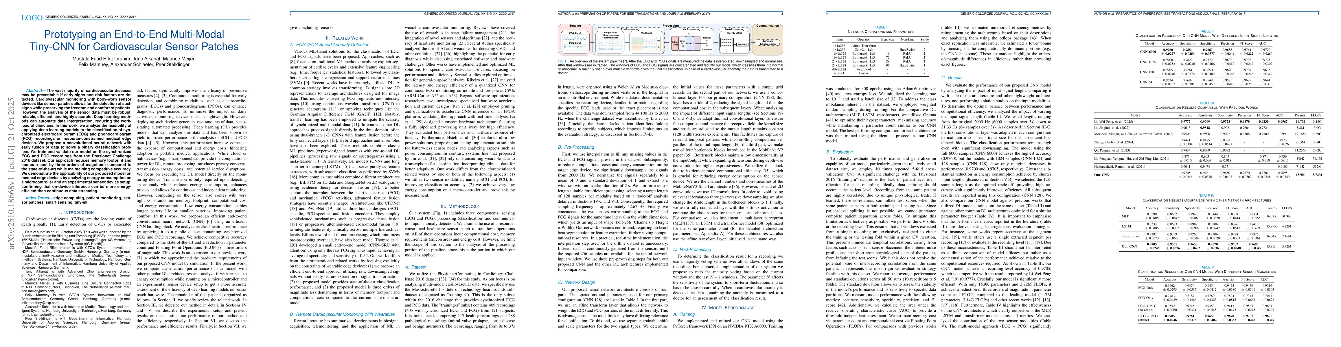 Thumbnail for Prototyping an End-to-End Multi-Modal Tiny-CNN for Cardiovascular Sensor
  Patches