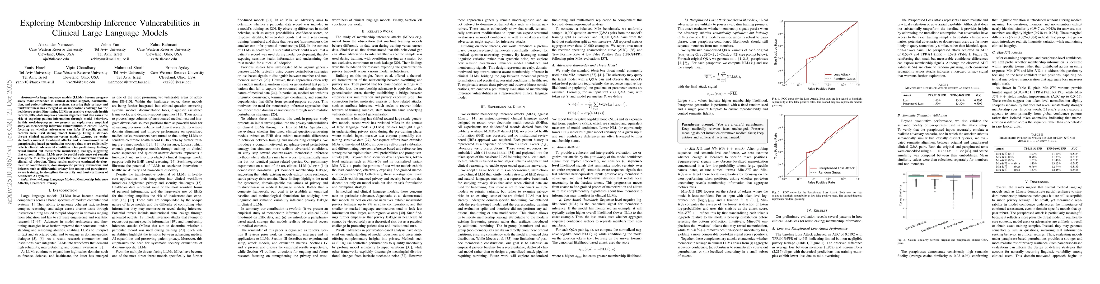 Thumbnail for Exploring Membership Inference Vulnerabilities in Clinical Large
  Language Models