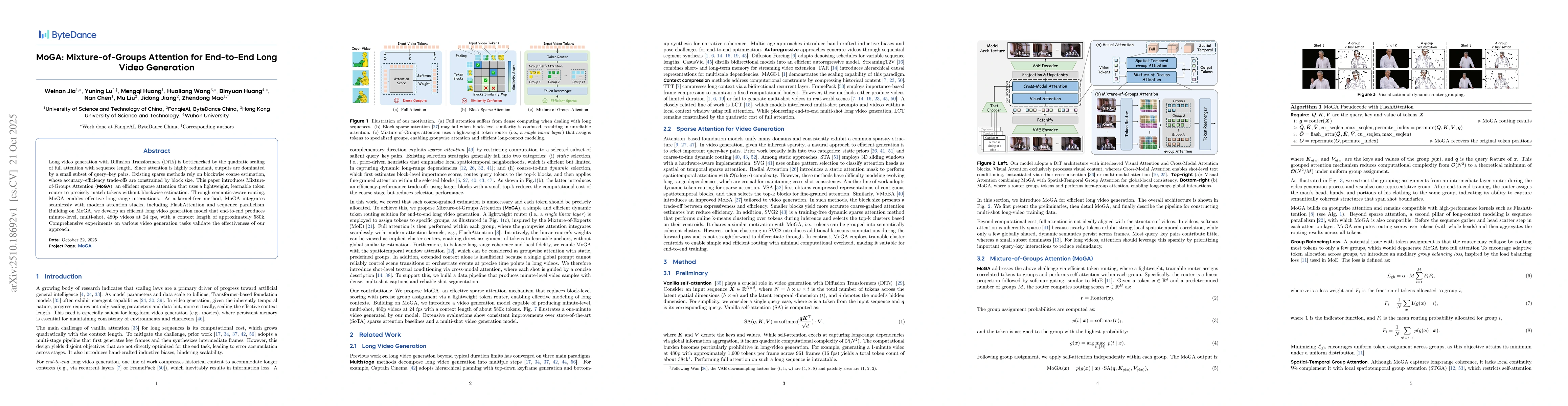 Thumbnail for MoGA: Mixture-of-Groups Attention for End-to-End Long Video Generation