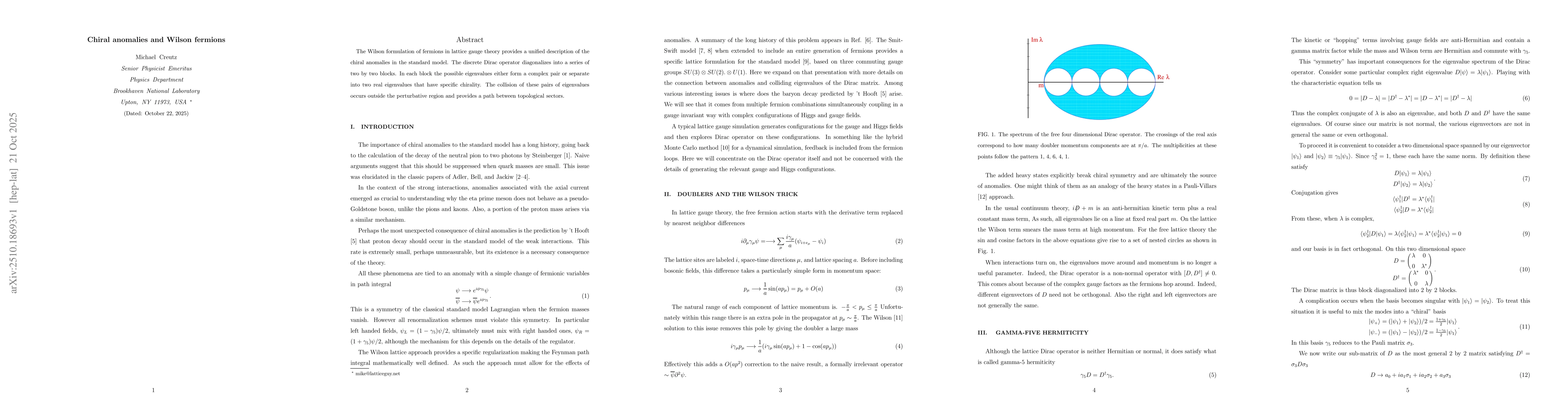 Thumbnail for Chiral anomalies and Wilson fermions