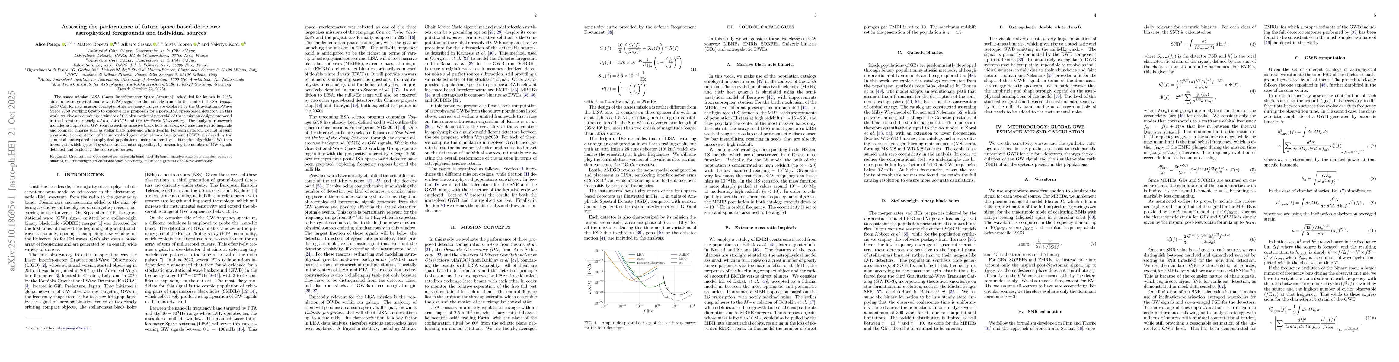 Thumbnail for Assessing the performance of future space-based detectors: astrophysical
  foregrounds and individual sources