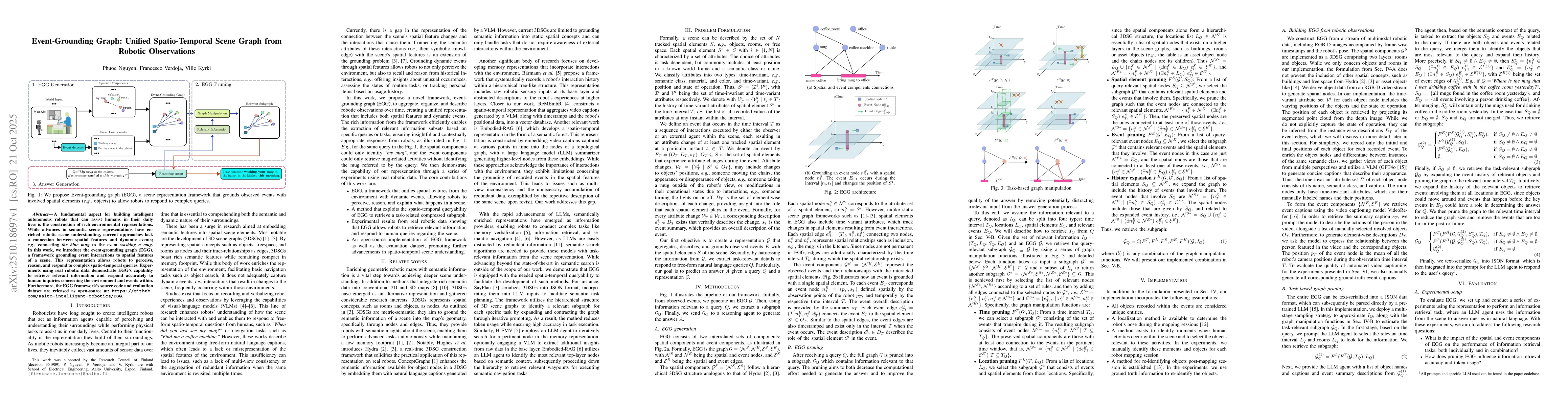 Thumbnail for Event-Grounding Graph: Unified Spatio-Temporal Scene Graph from Robotic
  Observations