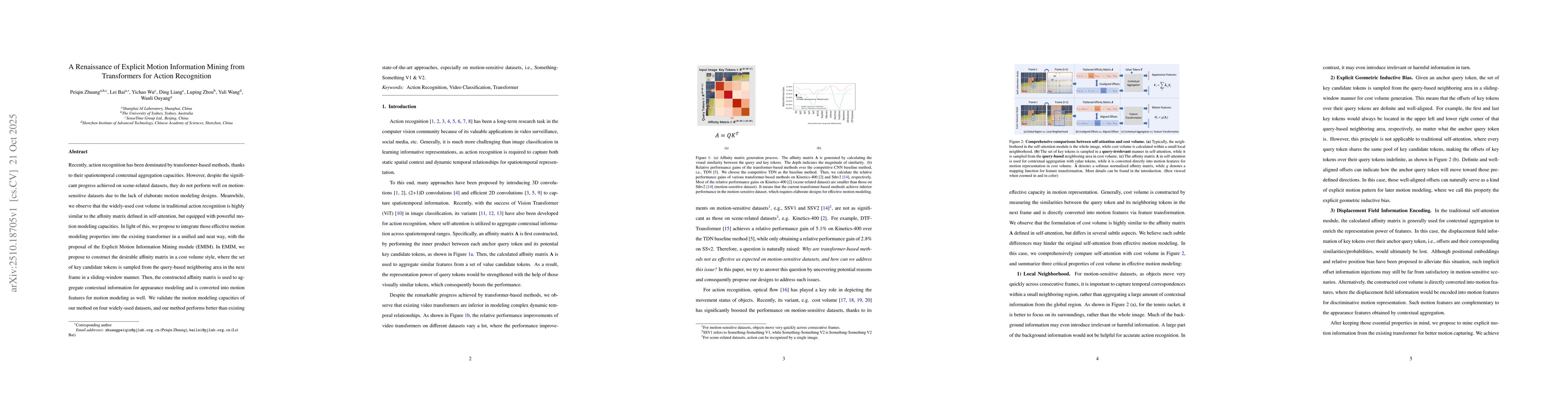 Thumbnail for A Renaissance of Explicit Motion Information Mining from Transformers
  for Action Recognition