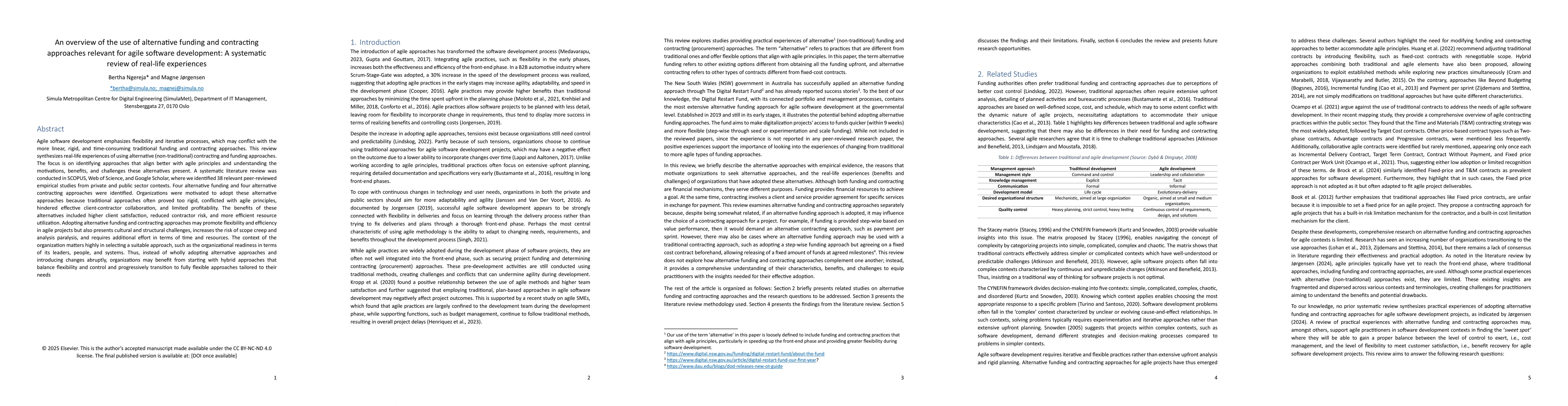 Thumbnail for An overview of the use of alternative funding and contracting approaches
  relevant for agile software development: A systematic review of real-life
  experiences
