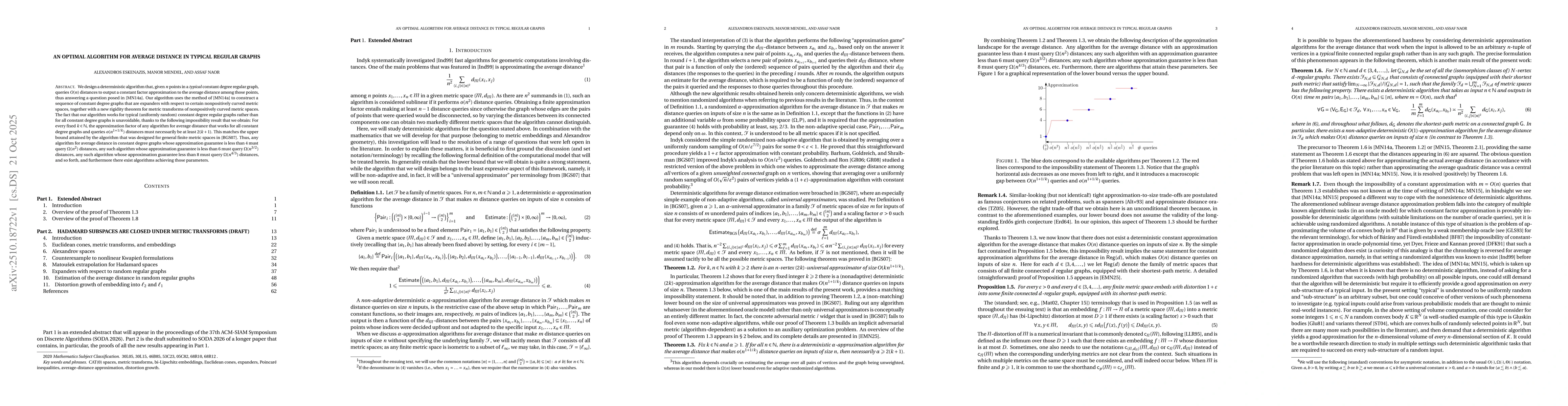 Thumbnail for An optimal algorithm for average distance in typical regular graphs