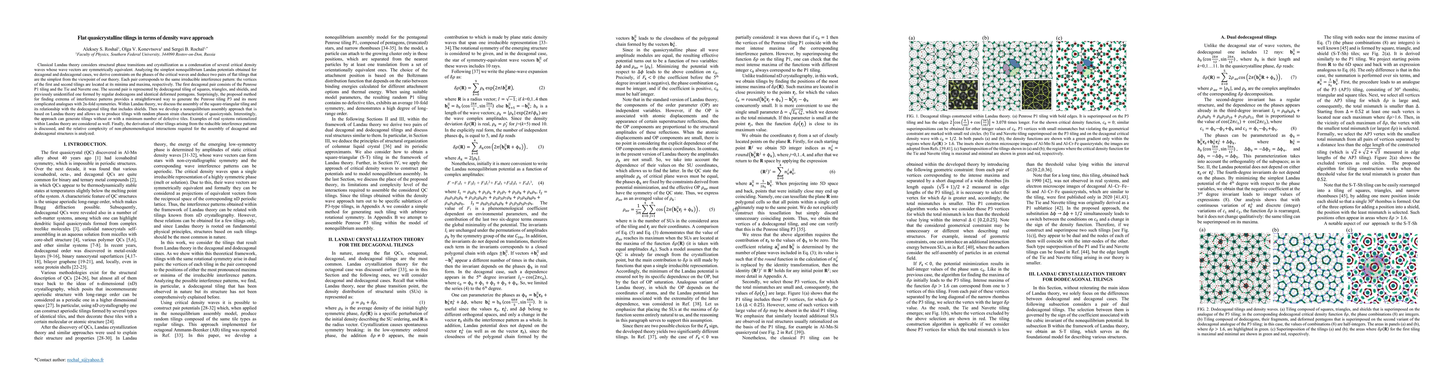 Thumbnail for Flat quasicrystalline tilings in terms of density wave approach