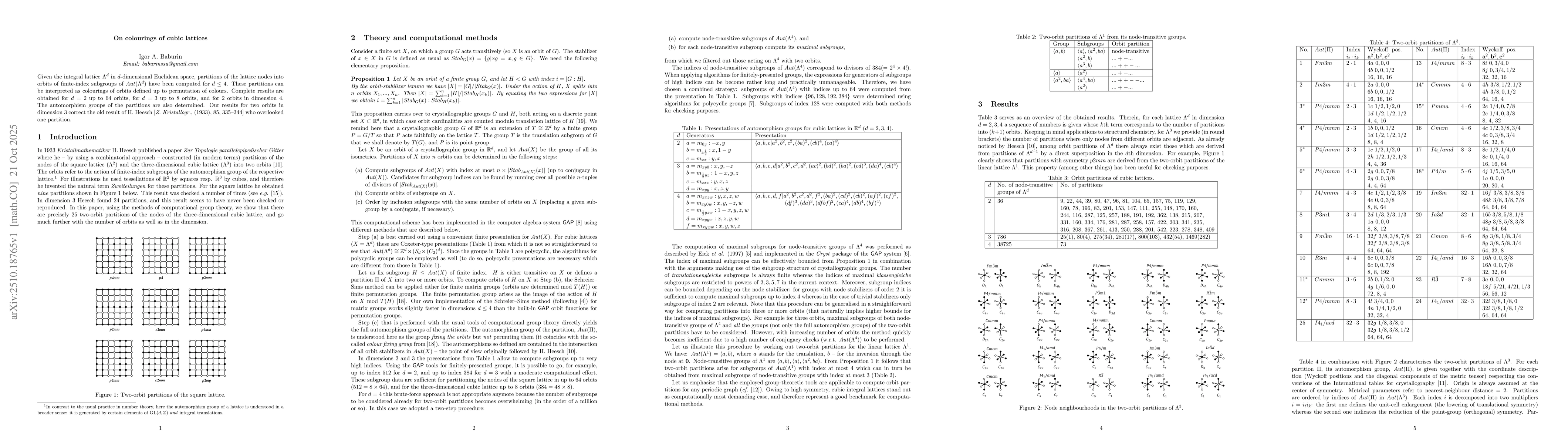 Thumbnail for On colourings of cubic lattices