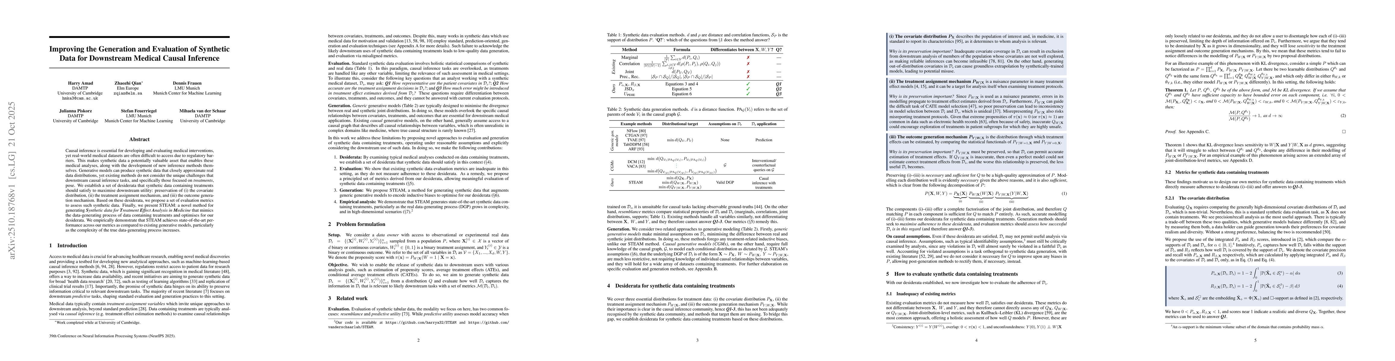 Thumbnail for Improving the Generation and Evaluation of Synthetic Data for Downstream
  Medical Causal Inference