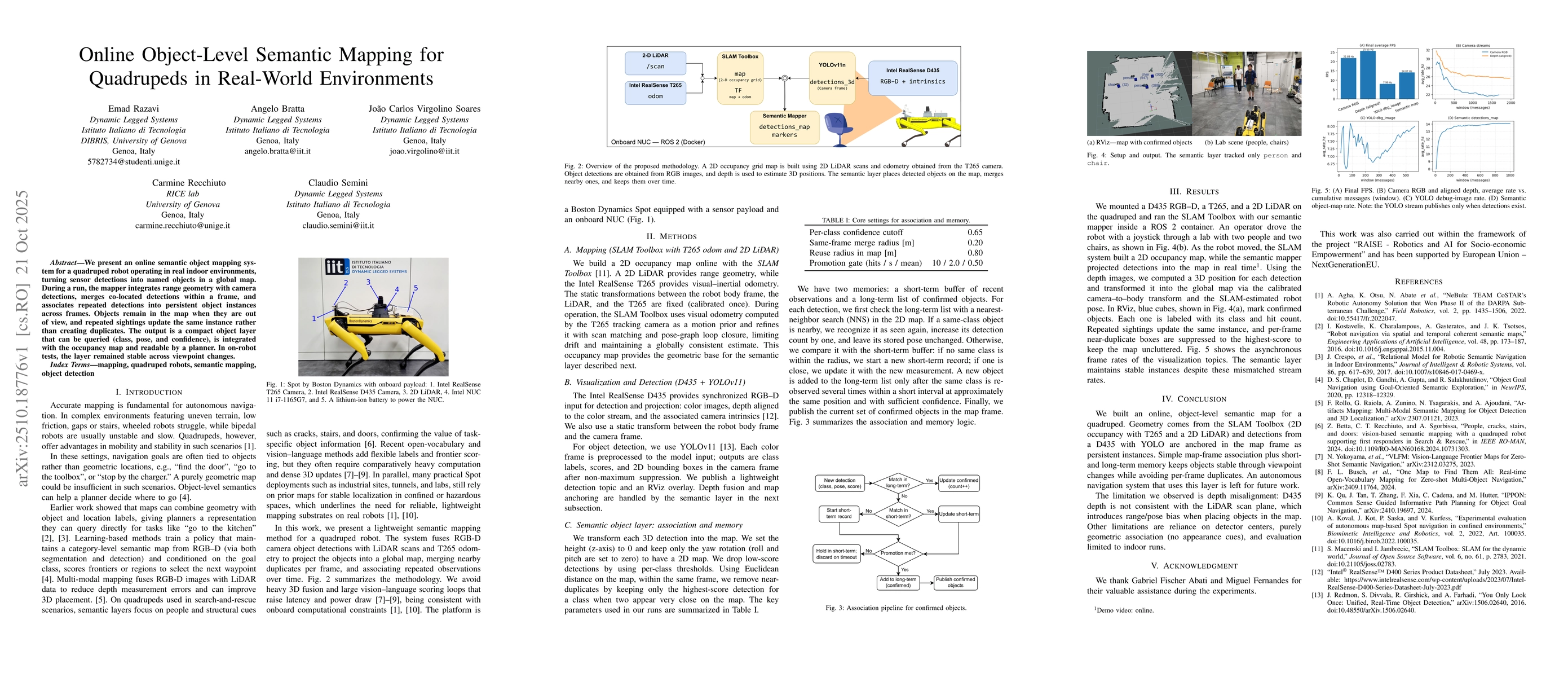 Thumbnail for Online Object-Level Semantic Mapping for Quadrupeds in Real-World
  Environments