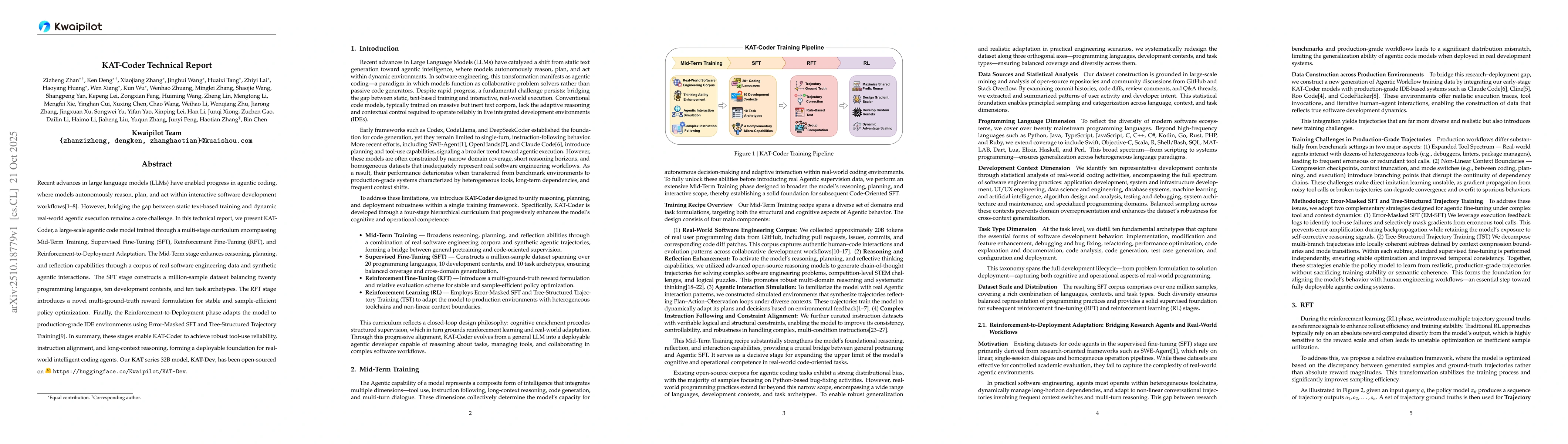 Thumbnail for KAT-Coder Technical Report