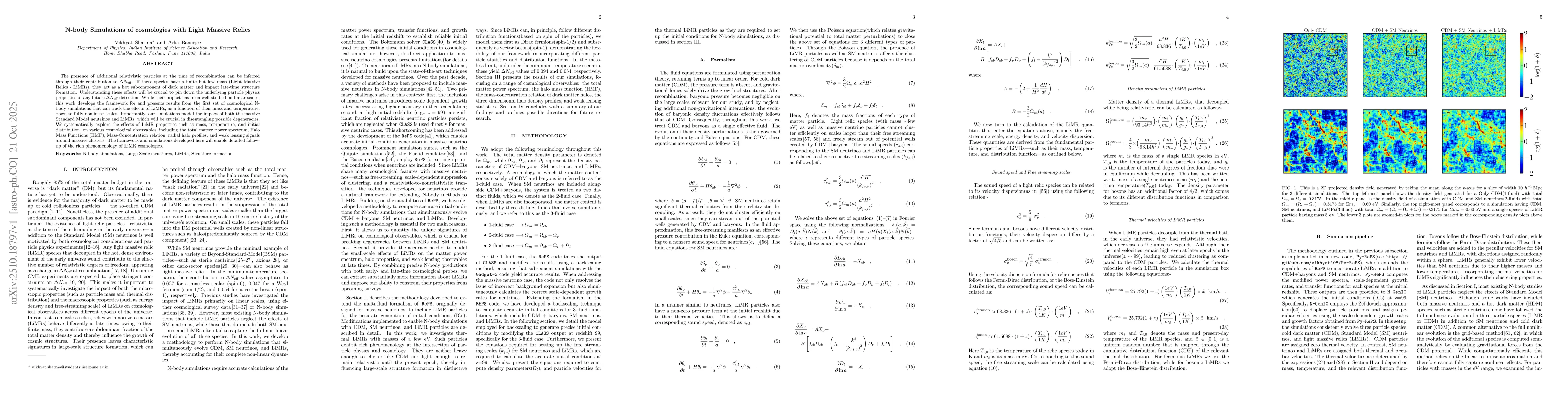 Thumbnail for N-body Simulations of cosmologies with Light Massive Relics