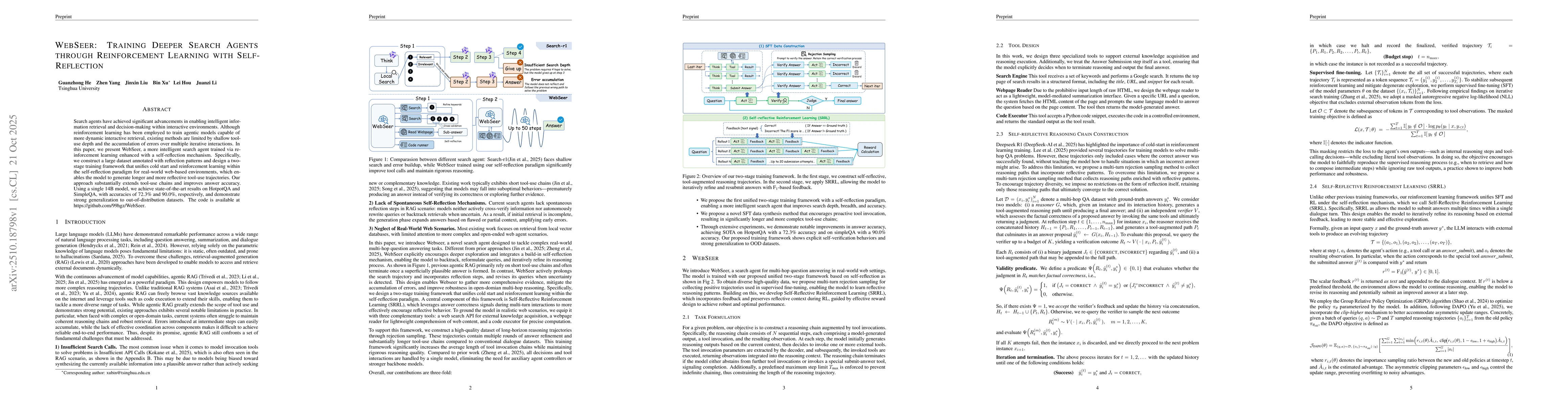 Thumbnail for WebSeer: Training Deeper Search Agents through Reinforcement Learning
  with Self-Reflection