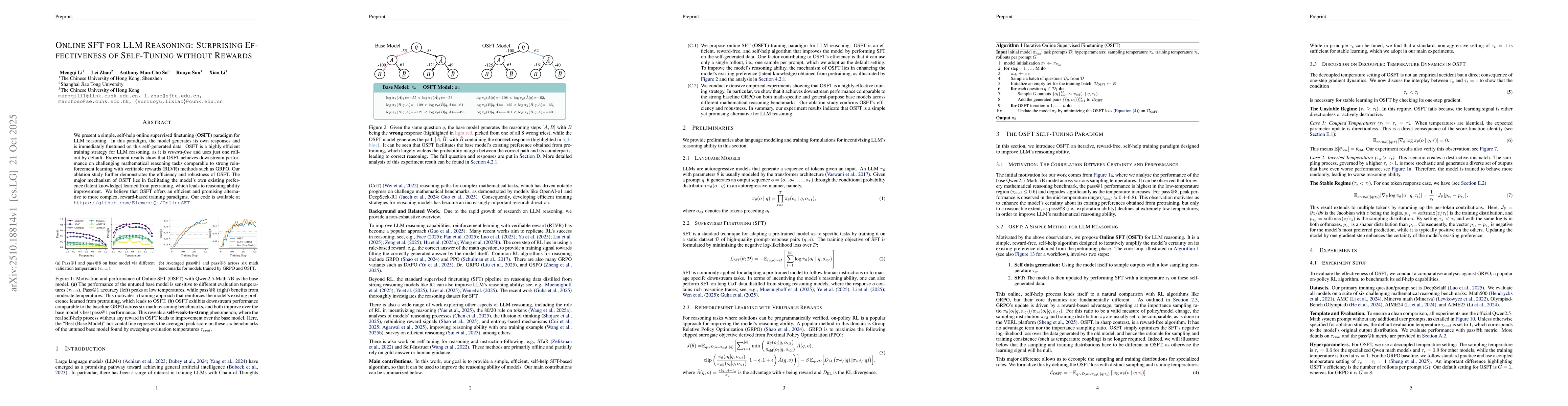 Thumbnail for Online SFT for LLM Reasoning: Surprising Effectiveness of Self-Tuning
  without Rewards