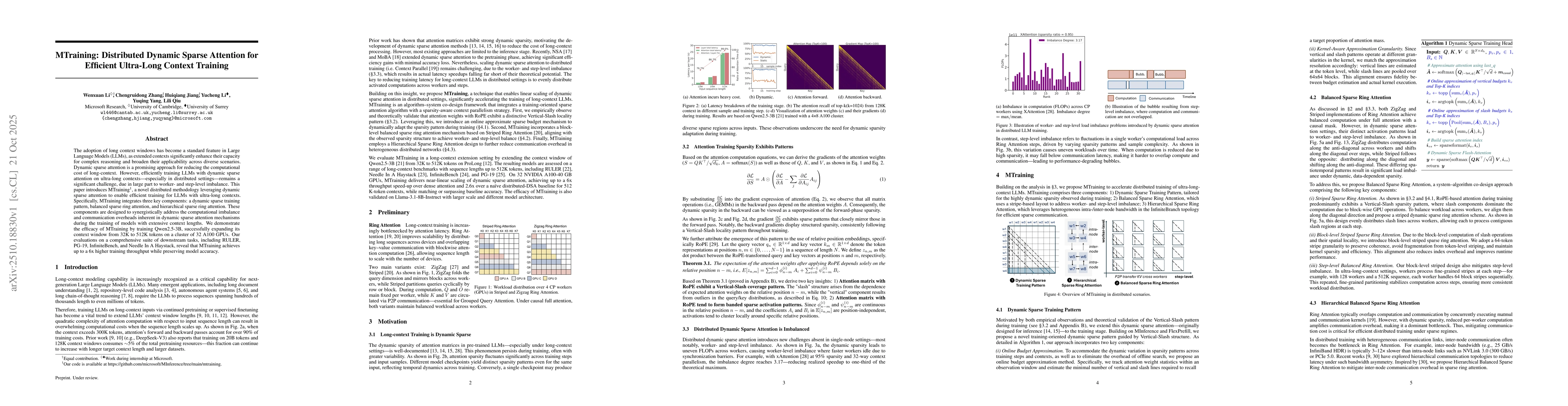 Thumbnail for MTraining: Distributed Dynamic Sparse Attention for Efficient Ultra-Long
  Context Training