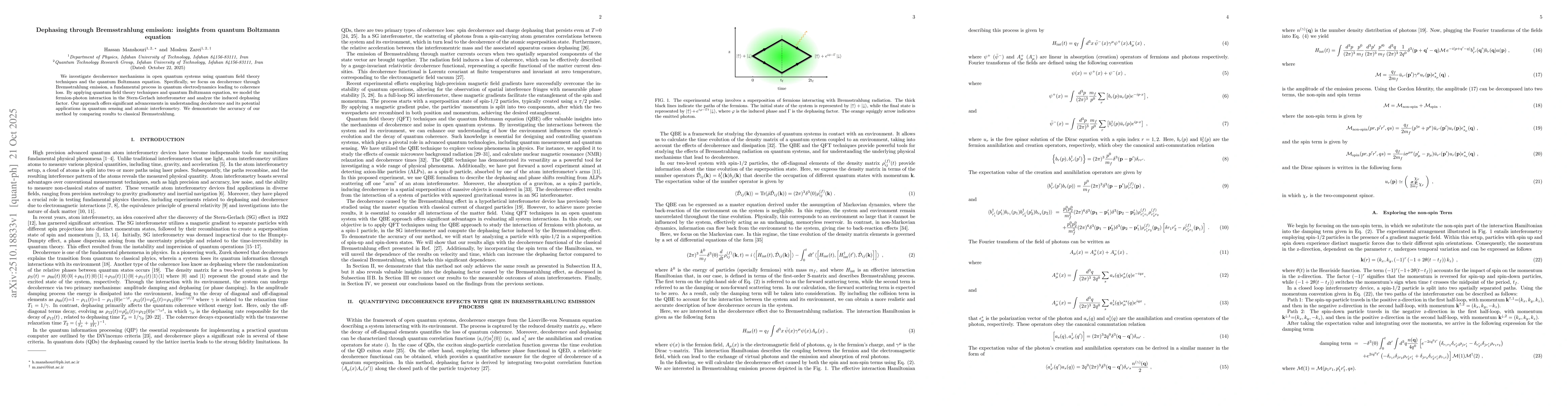 Thumbnail for Dephasing through Bremsstrahlung emission: insights from quantum
  Boltzmann equation