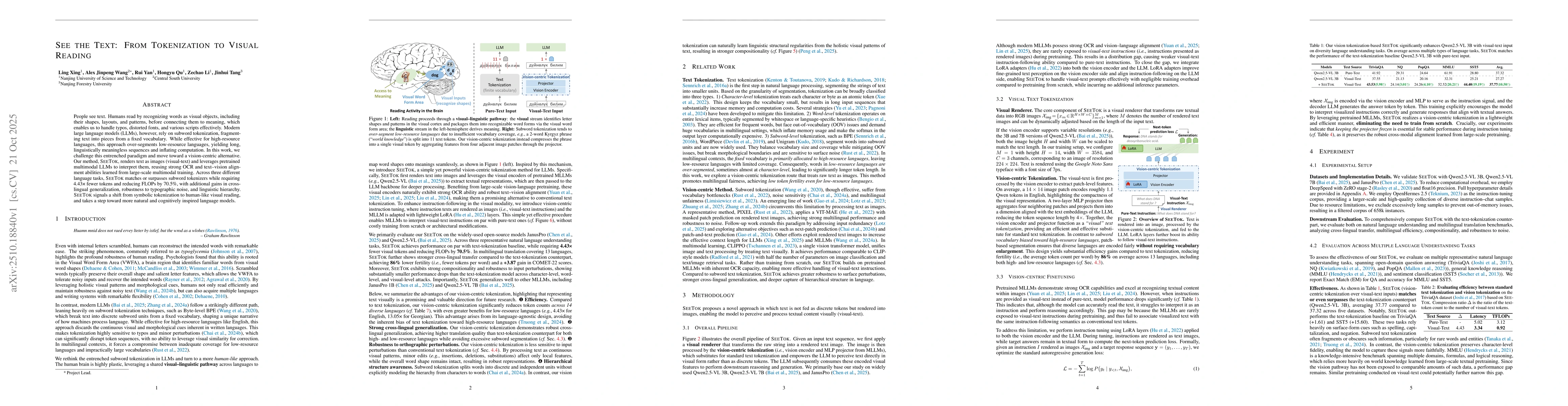 Thumbnail for See the Text: From Tokenization to Visual Reading