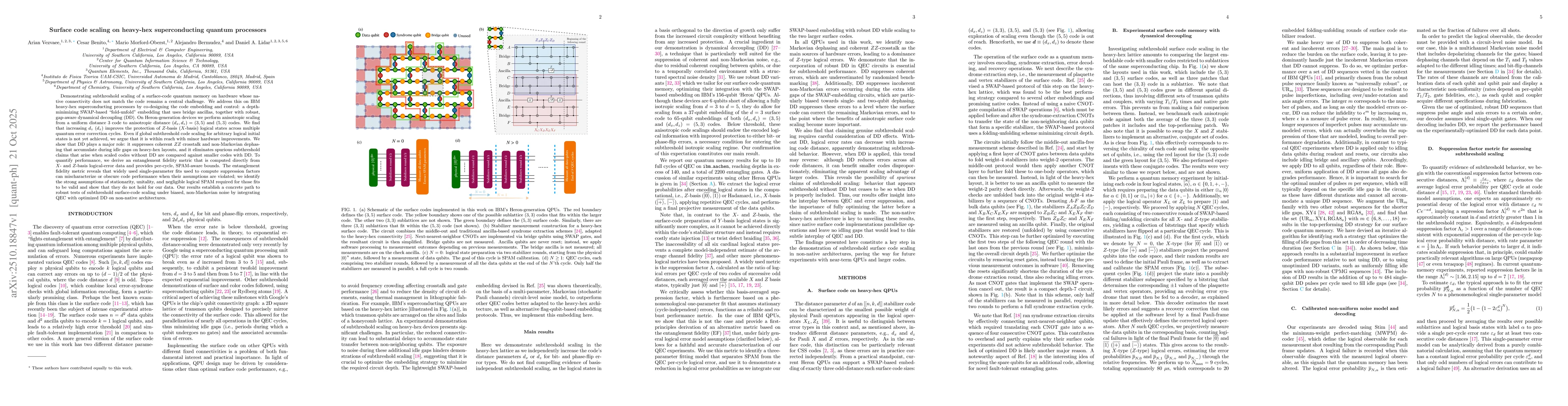 Thumbnail for Surface code scaling on heavy-hex superconducting quantum processors