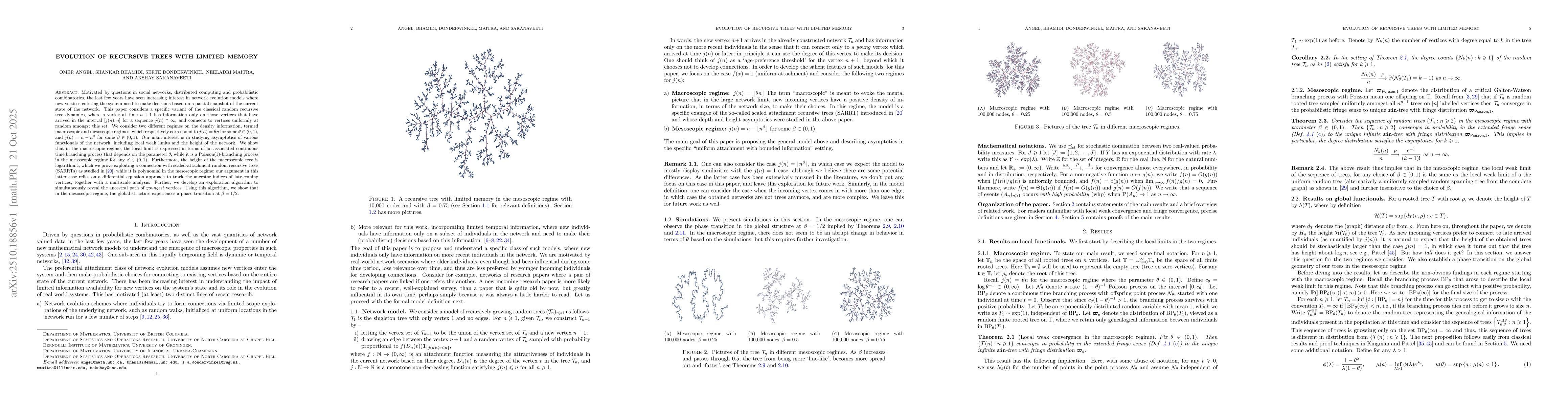 Thumbnail for Evolution of recursive trees with limited memory