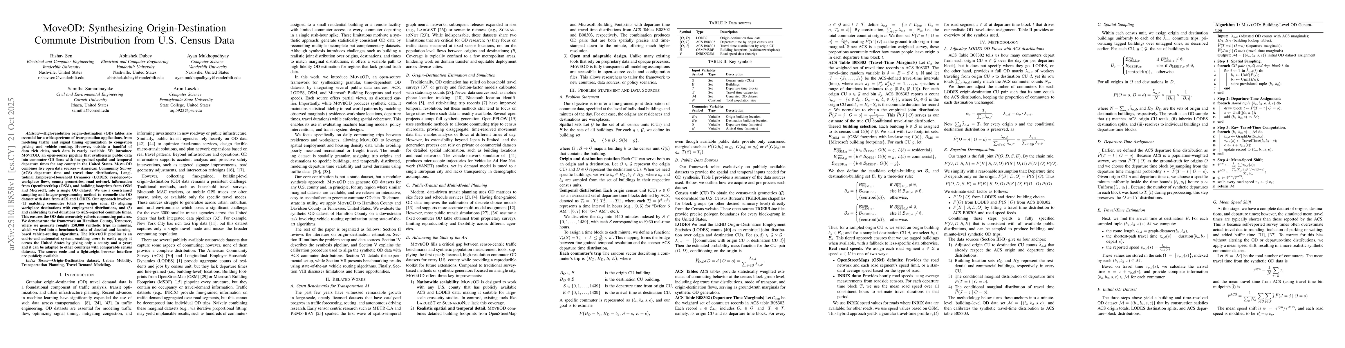 Thumbnail for MoveOD: Synthesizing Origin-Destination Commute Distribution from U.S.
  Census Data