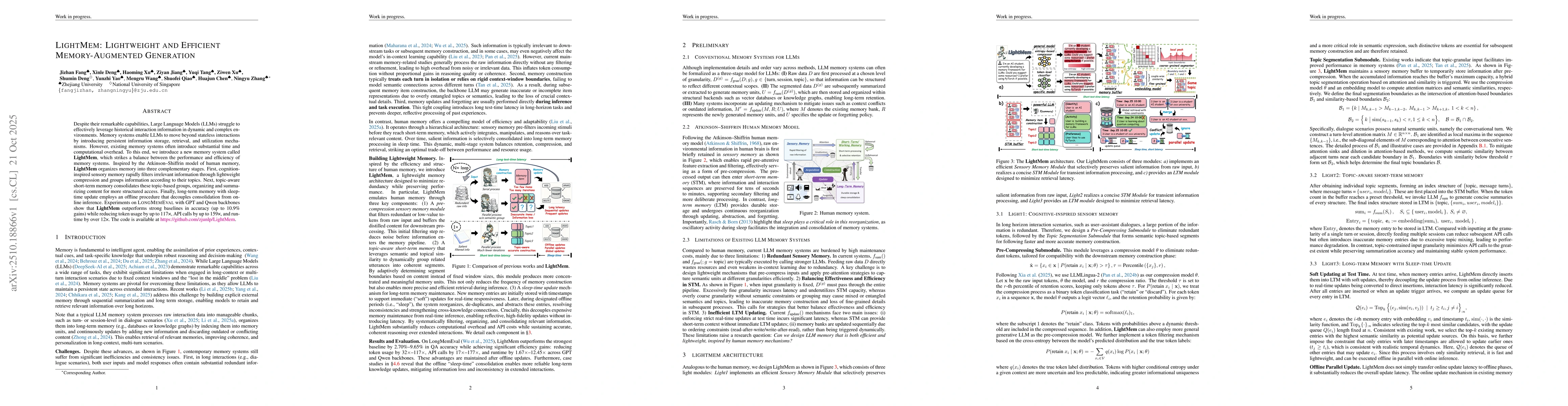 Thumbnail for LightMem: Lightweight and Efficient Memory-Augmented Generation
