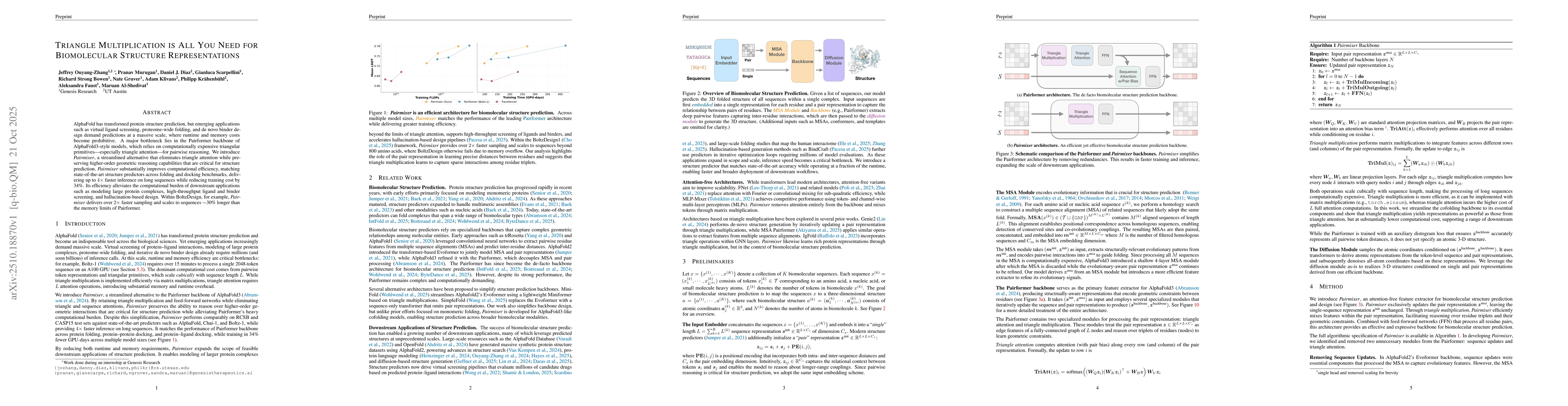 Thumbnail for Triangle Multiplication Is All You Need For Biomolecular Structure
  Representations