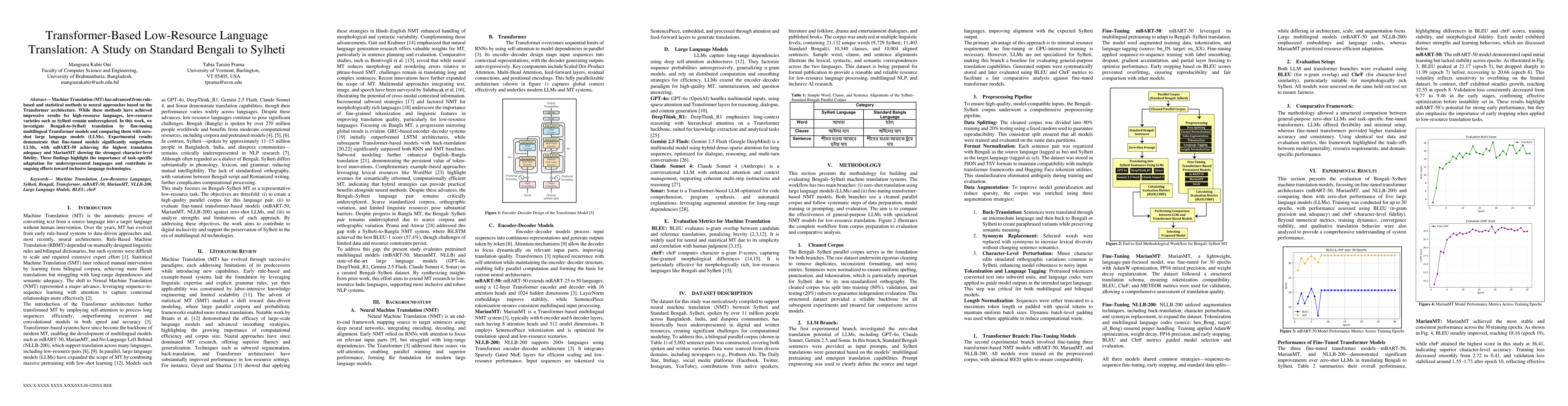 Thumbnail for Transformer-Based Low-Resource Language Translation: A Study on Standard
  Bengali to Sylheti