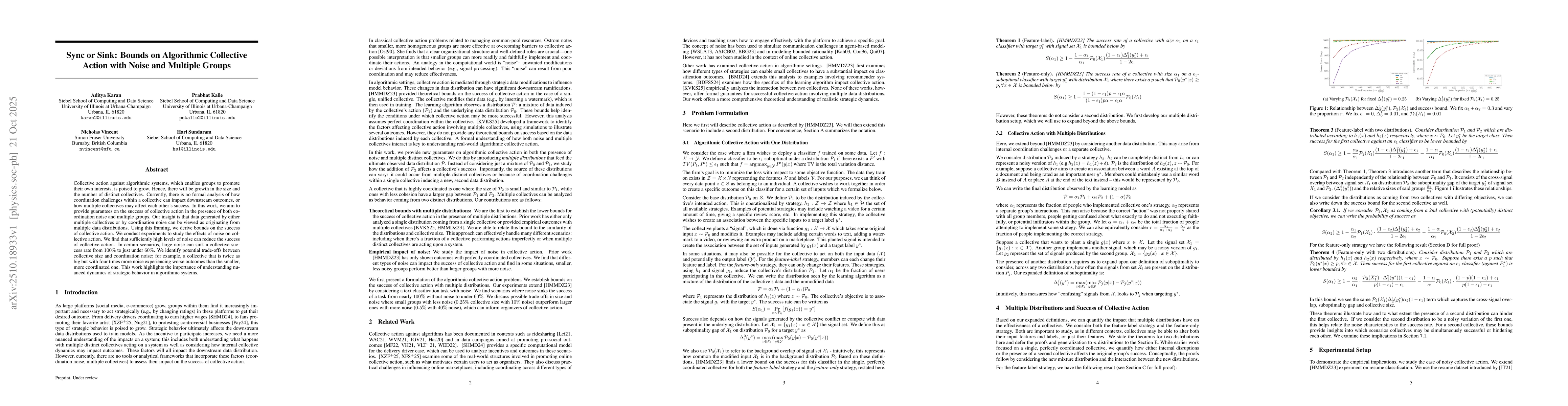 Thumbnail for Sync or Sink: Bounds on Algorithmic Collective Action with Noise and
  Multiple Groups