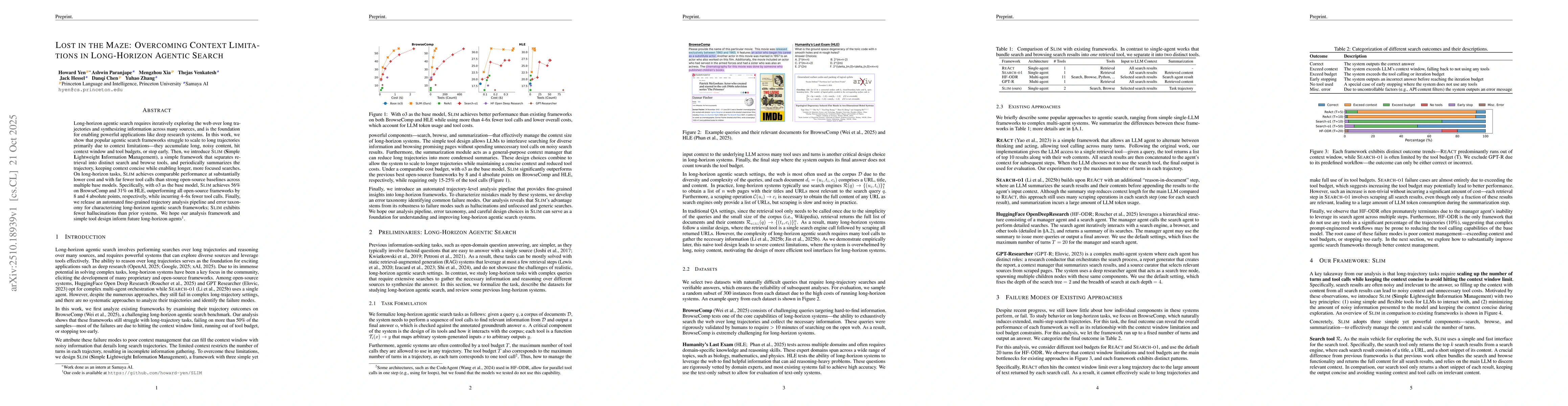 Thumbnail for Lost in the Maze: Overcoming Context Limitations in Long-Horizon Agentic
  Search