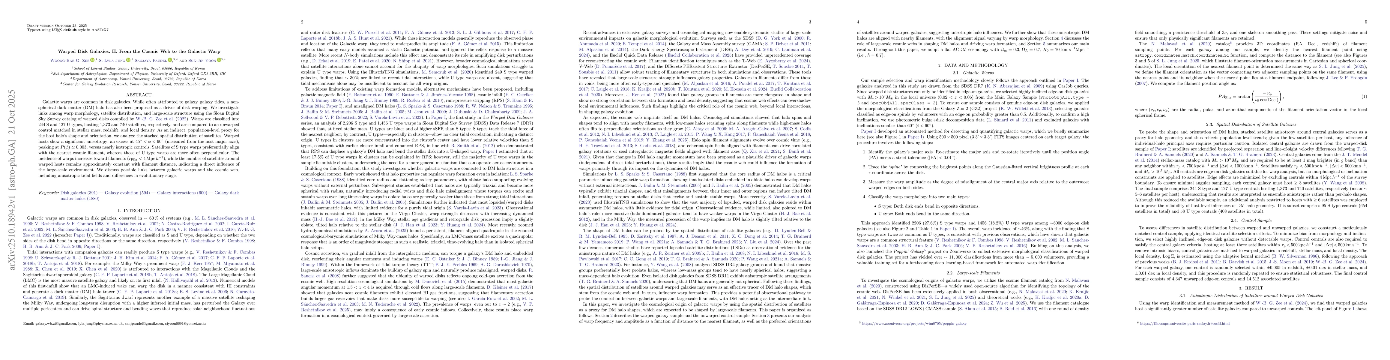 Thumbnail for Warped Disk Galaxies. II. From the Cosmic Web to the Galactic Warp