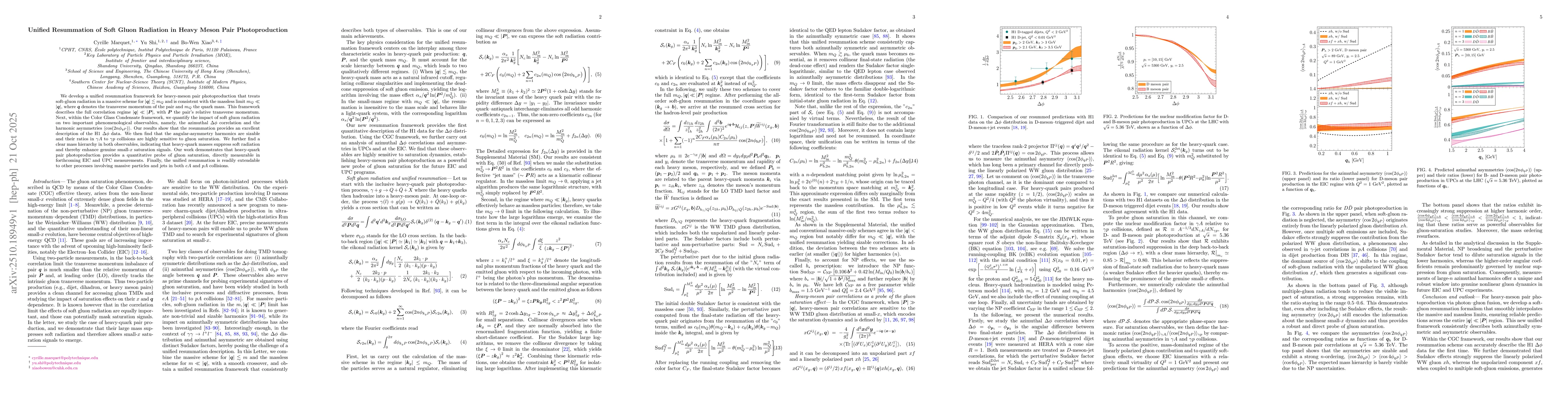 Thumbnail for Unified Resummation of Soft Gluon Radiation in Heavy Meson Pair
  Photoproduction