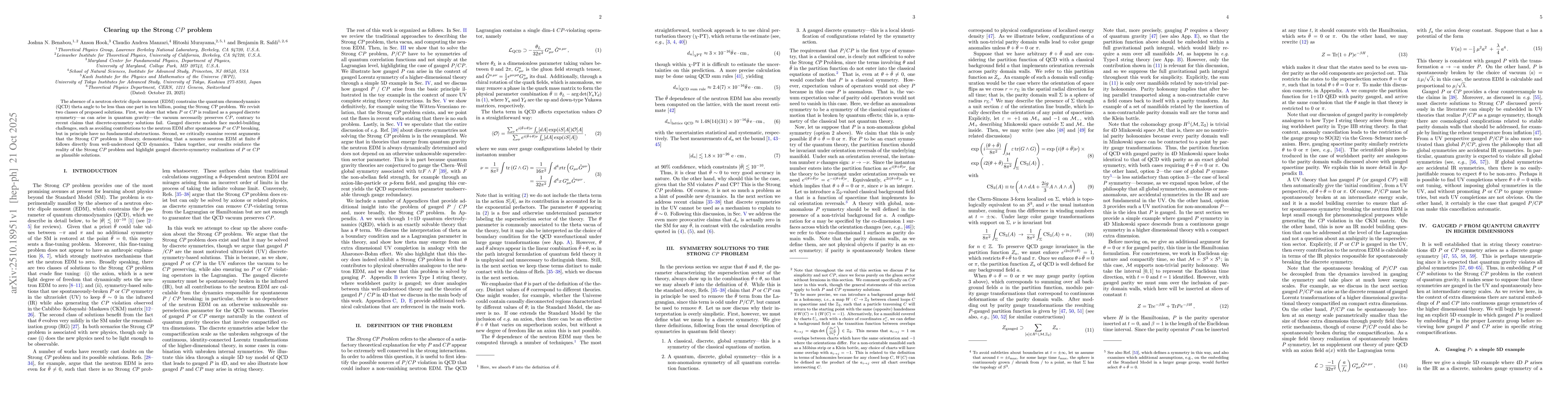 Thumbnail for Clearing up the Strong $CP$ problem