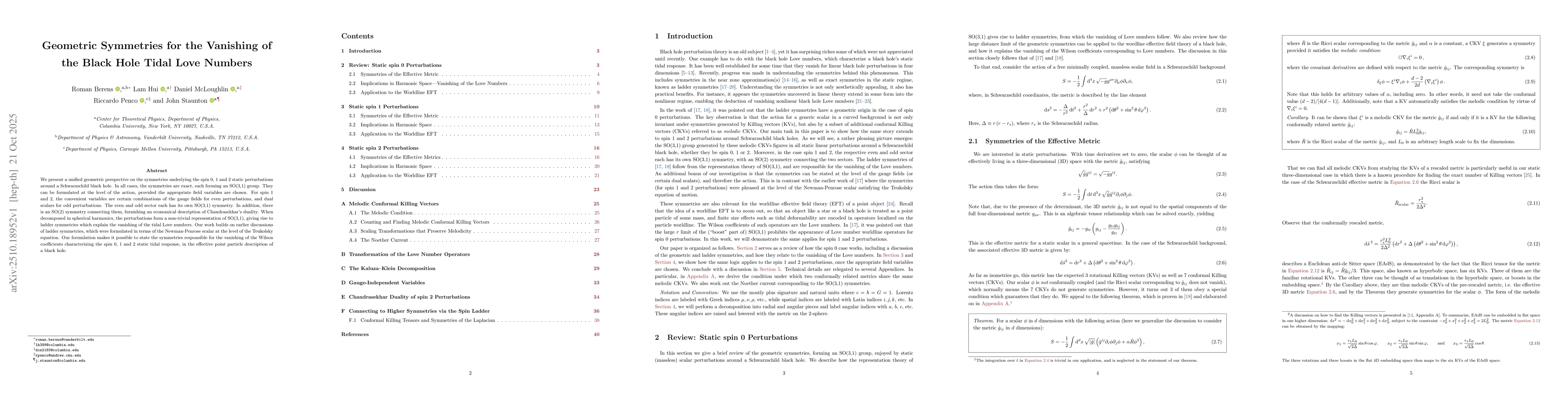 Thumbnail for Geometric Symmetries for the Vanishing of the Black Hole Tidal Love
  Numbers