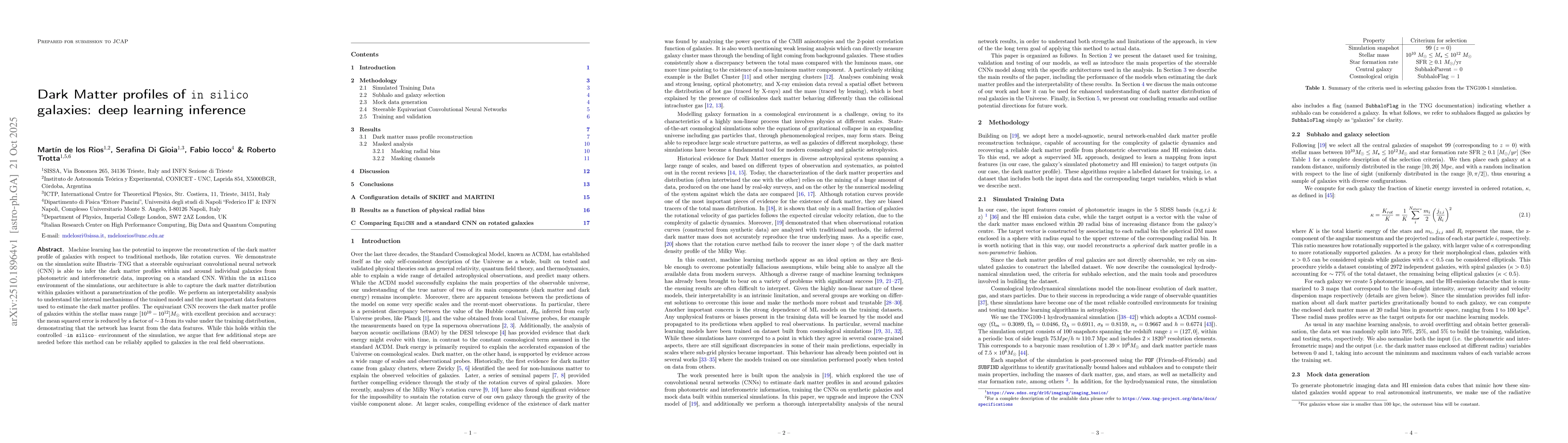Thumbnail for Dark Matter profiles of "in silico" galaxies: deep learning inference