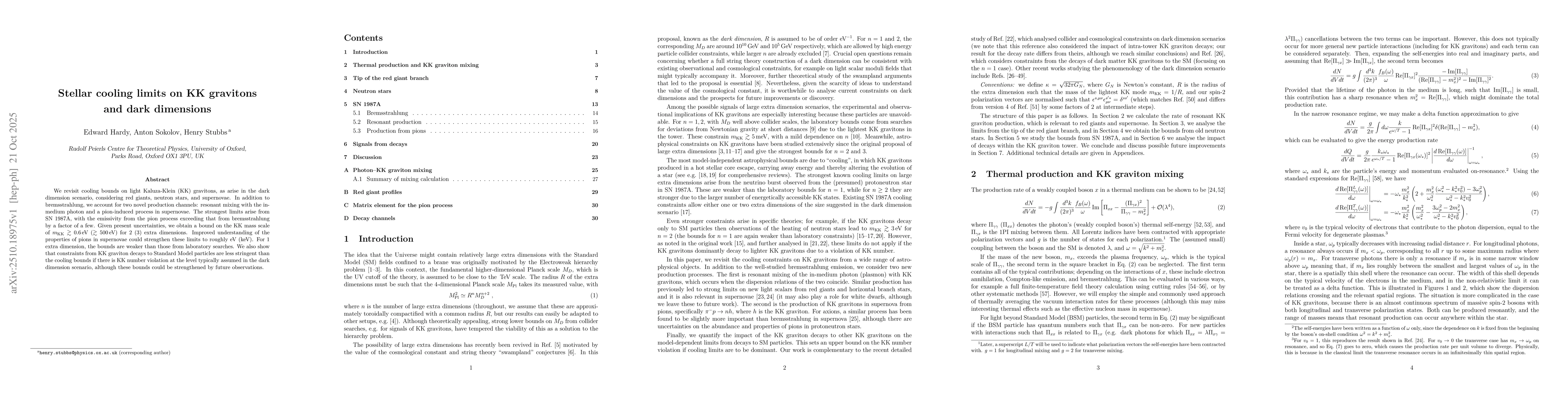 Thumbnail for Stellar cooling limits on KK gravitons and dark dimensions