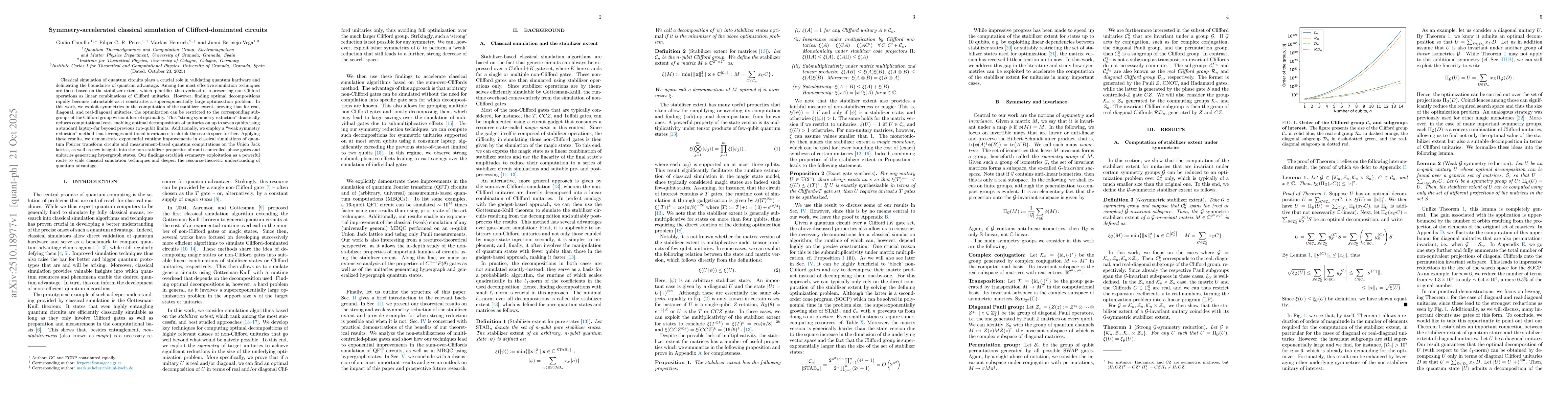 Thumbnail for Symmetry-accelerated classical simulation of Clifford-dominated circuits