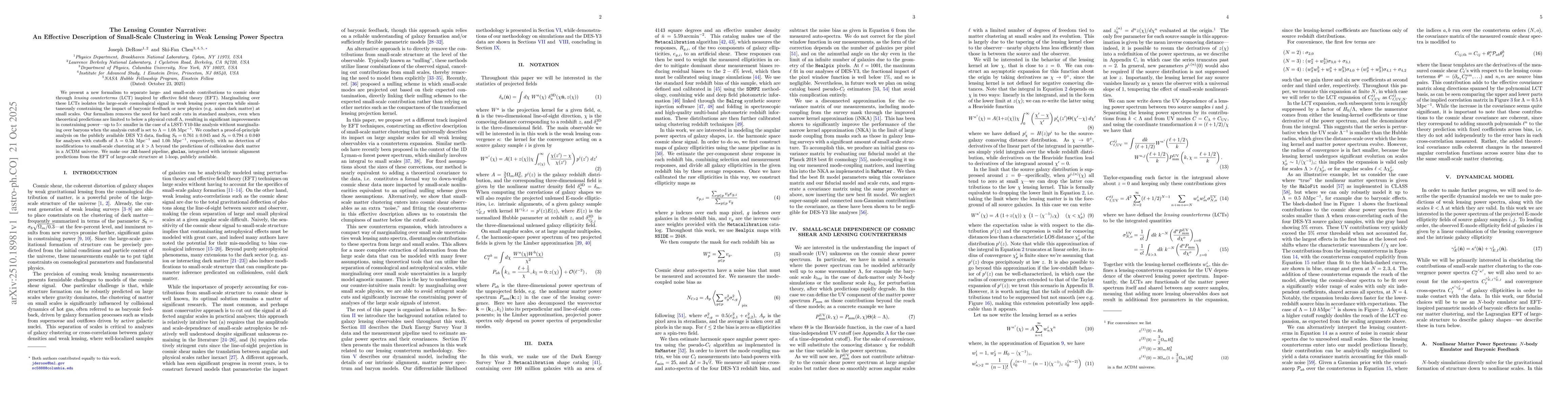 Thumbnail for The Lensing Counter Narrative: An Effective Description of Small-Scale
  Clustering in Weak Lensing Power Spectra