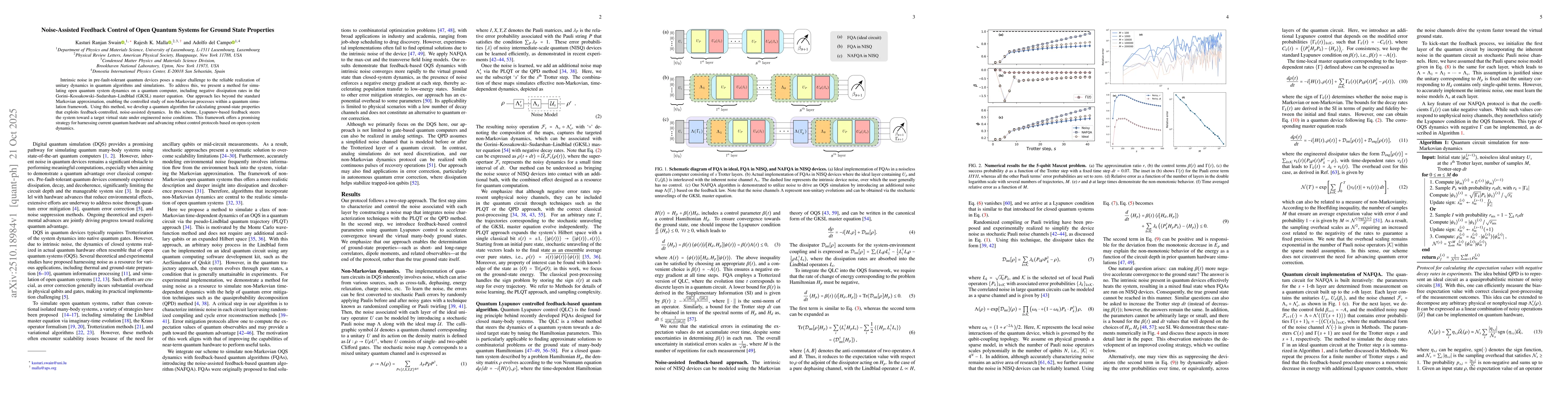 Thumbnail for Noise-Assisted Feedback Control of Open Quantum Systems for Ground State
  Properties