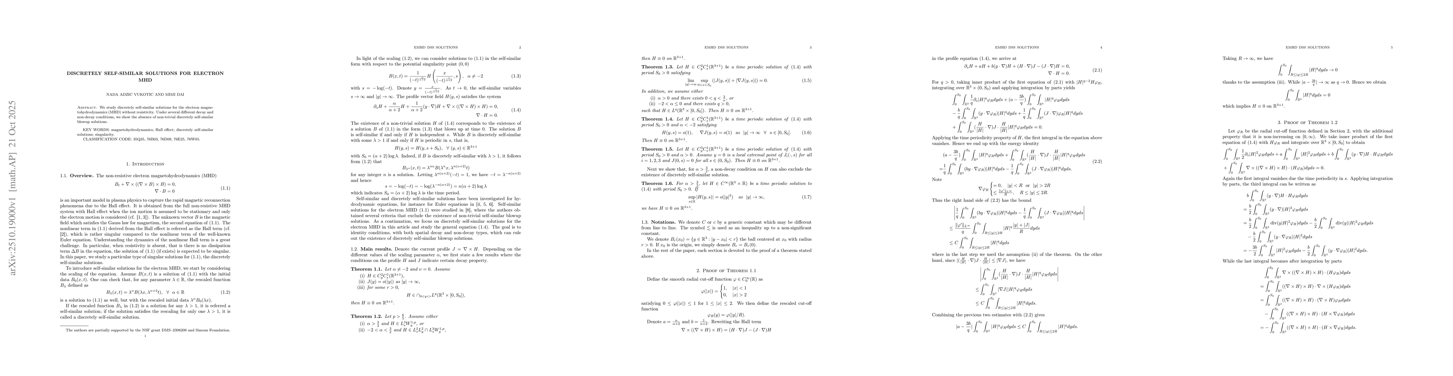 Thumbnail for Discretely self-similar solutions for electron MHD