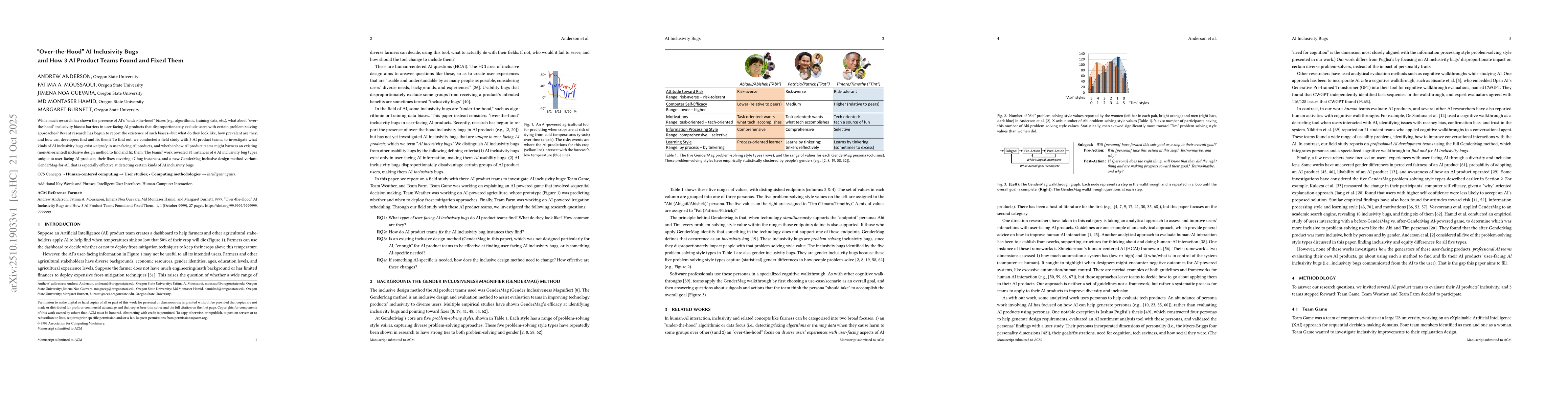 Thumbnail for "Over-the-Hood" AI Inclusivity Bugs and How 3 AI Product Teams Found and
  Fixed Them