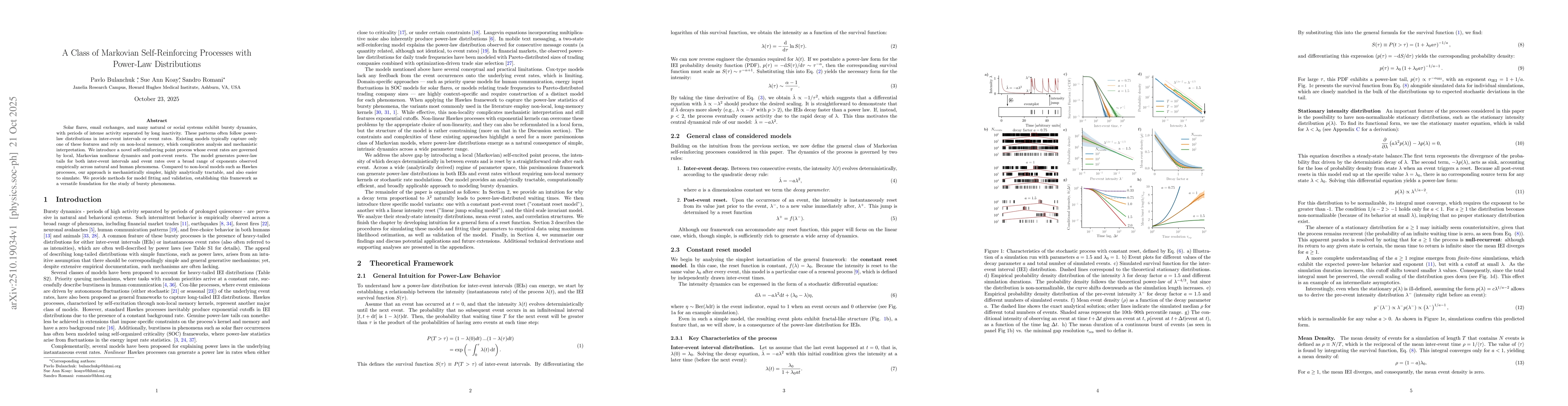Thumbnail for A Class of Markovian Self-Reinforcing Processes with Power-Law
  Distributions