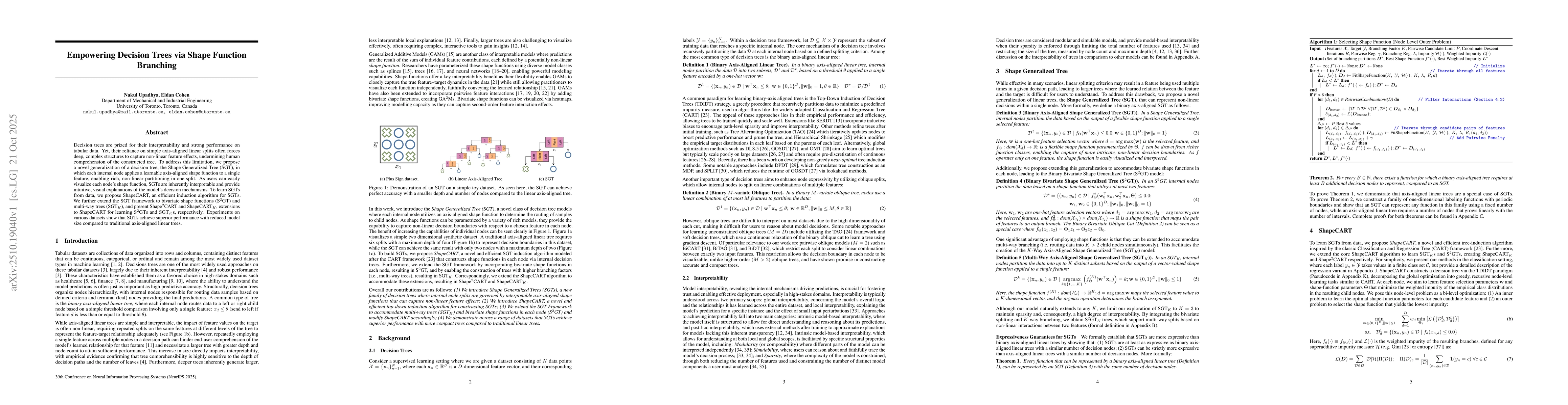 Thumbnail for Empowering Decision Trees via Shape Function Branching