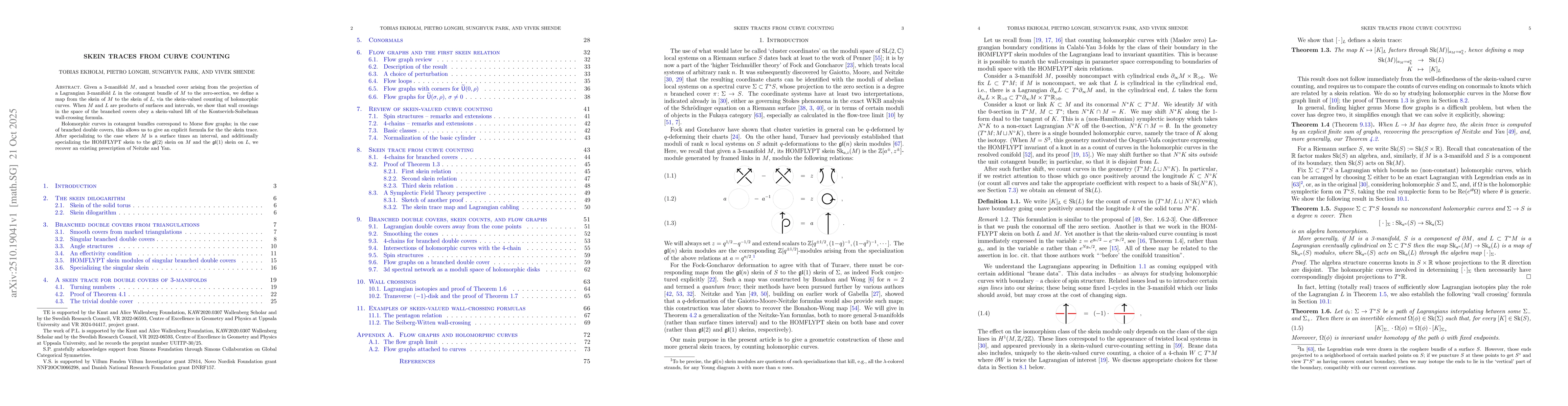 Thumbnail for Skein traces from curve counting