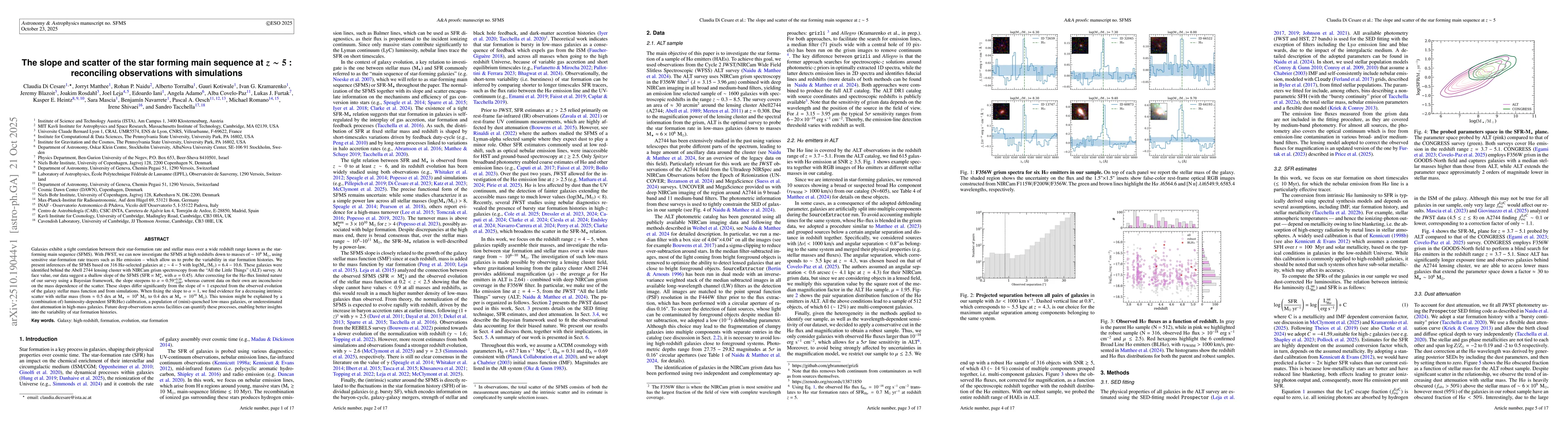 Thumbnail for The slope and scatter of the star forming main sequence at z~5 :
  reconciling observations with simulations