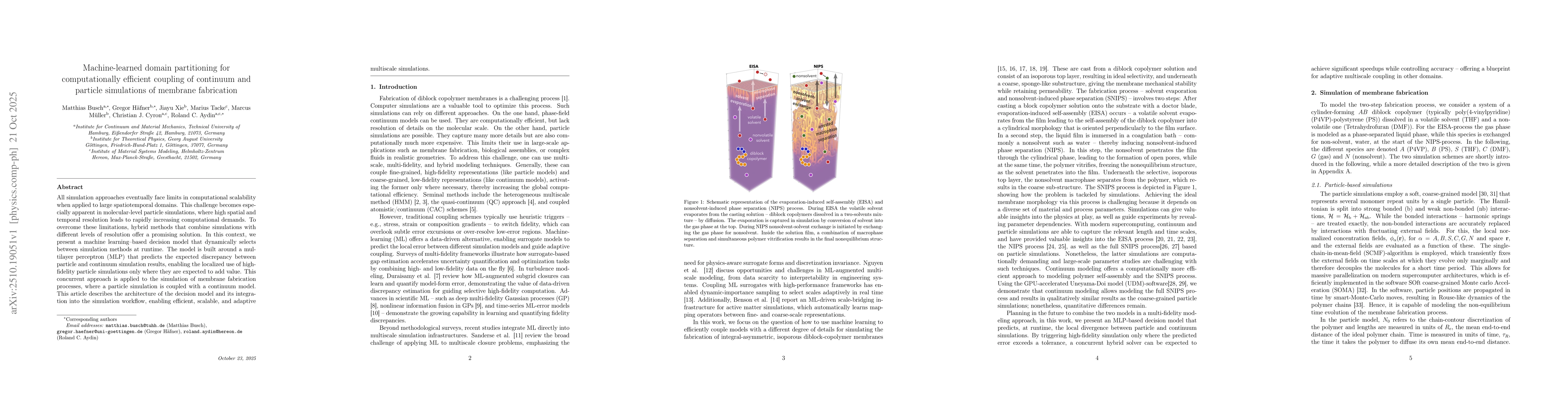 Thumbnail for Machine-learned domain partitioning for computationally efficient
  coupling of continuum and particle simulations of membrane fabrication