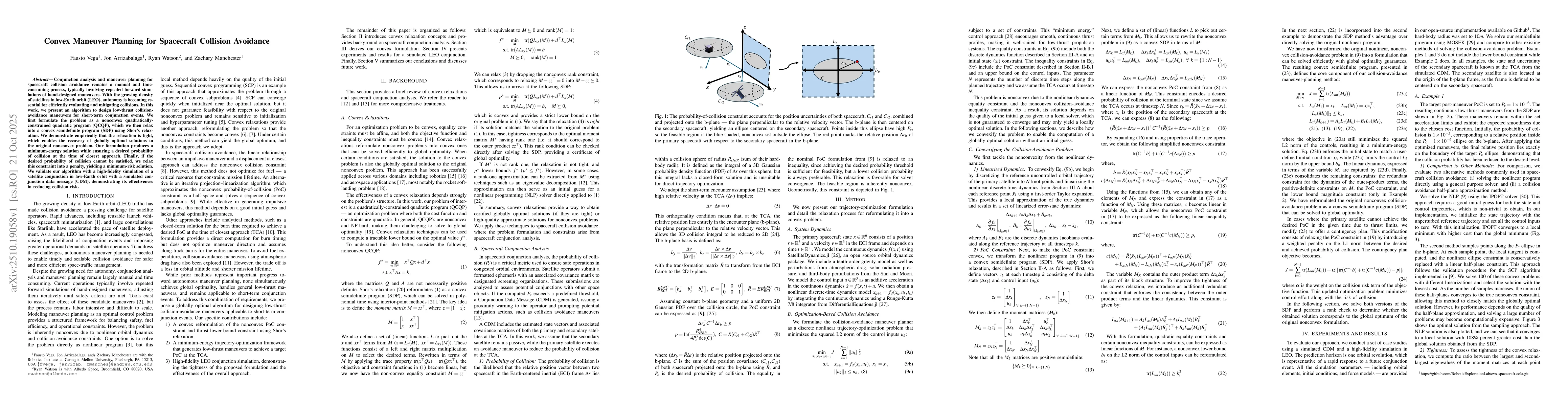 Thumbnail for Convex Maneuver Planning for Spacecraft Collision Avoidance