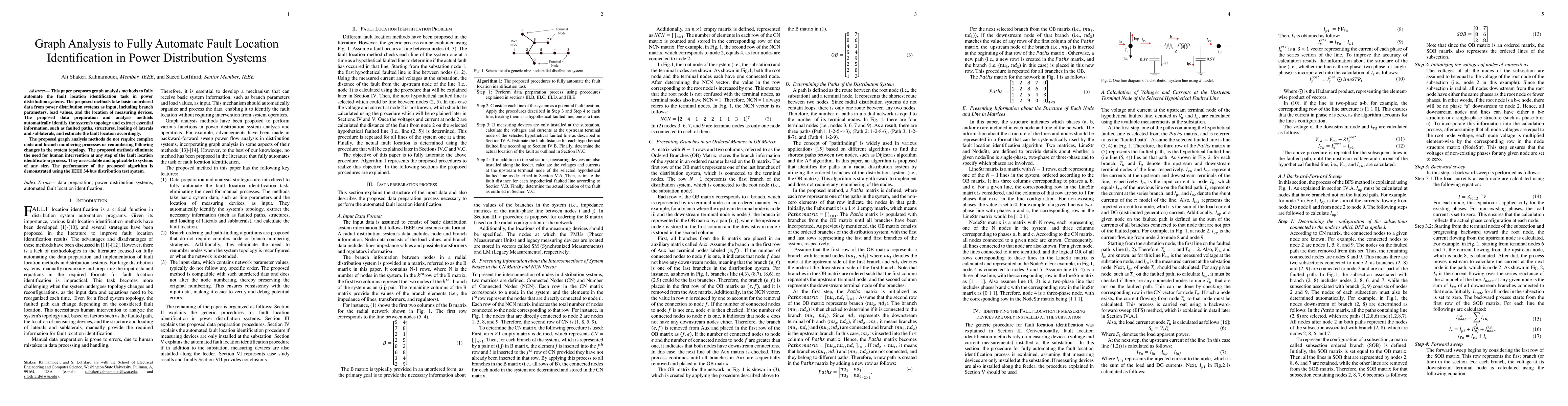 Thumbnail for Graph Analysis to Fully Automate Fault Location Identification in Power
  Distribution Systems