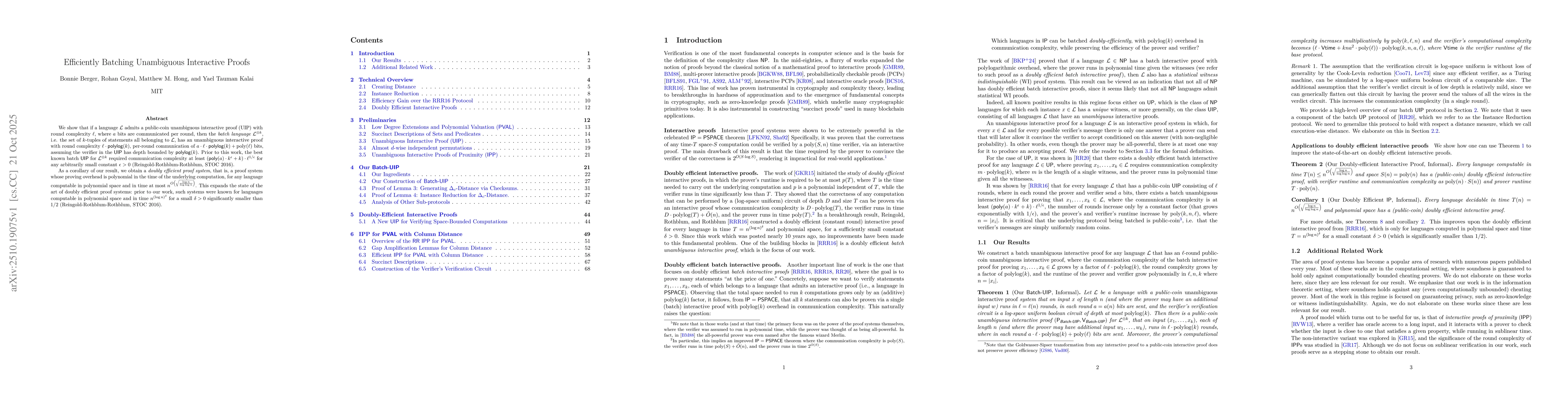 Thumbnail for Efficiently Batching Unambiguous Interactive Proofs