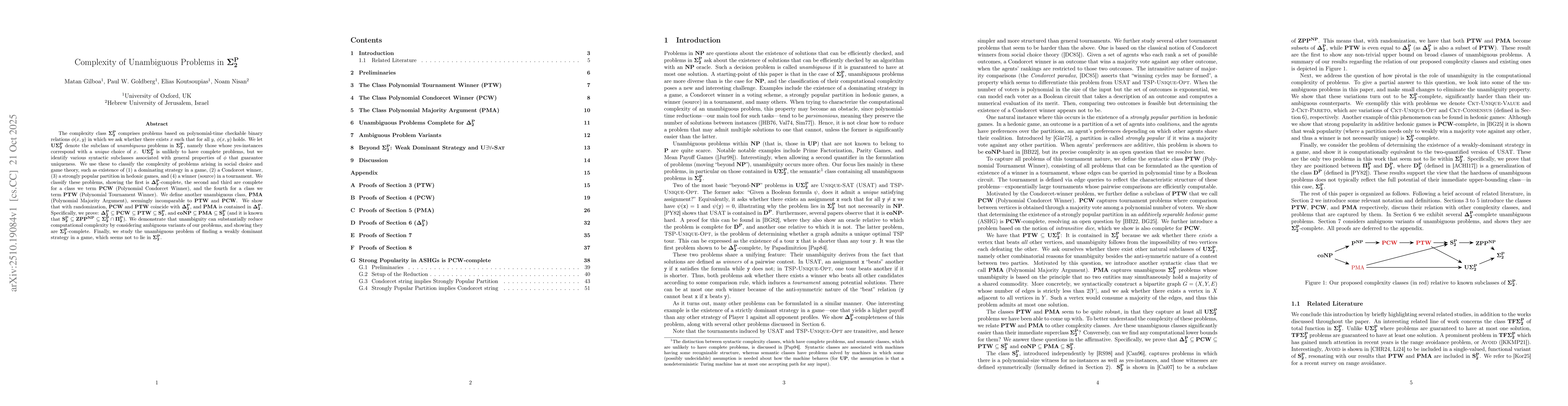 Thumbnail for Complexity of Unambiguous Problems in $Σ^P_2$