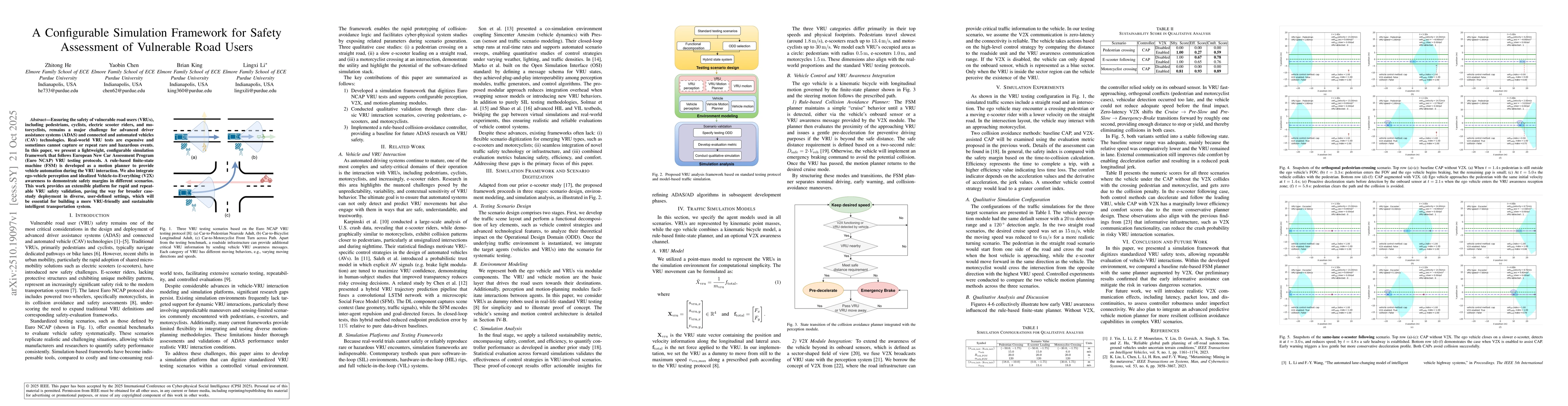 Thumbnail for A Configurable Simulation Framework for Safety Assessment of Vulnerable
  Road Users